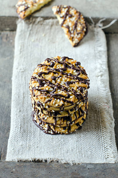 istock Cookies with chocolate and sesame seeds 480597711