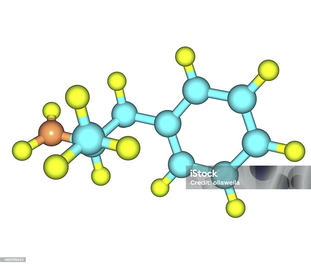 Dextroamphetamine (dexanfetamina) estructura molecular en blanco - Foto de stock de Actuación - Representación libre de derechos