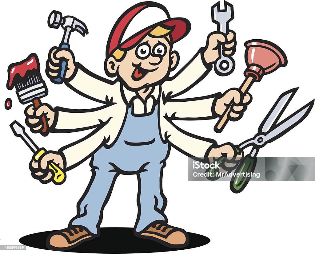 Mr Fix It This guy can fix anything. A high rez jpeg & ai. file come with this image. Enjoy. Blond Hair stock vector