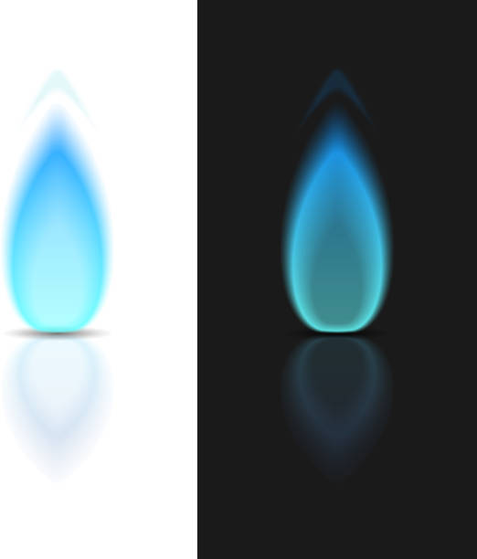 ilustrações de stock, clip art, desenhos animados e ícones de chama de gás - flame gas natural gas blue