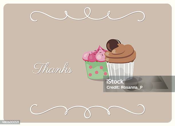 감사장 디자인식 두 신부 컵케이크 격리됨에 감사에 대한 스톡 벡터 아트 및 기타 이미지 - 감사, 감사합니다, 견과