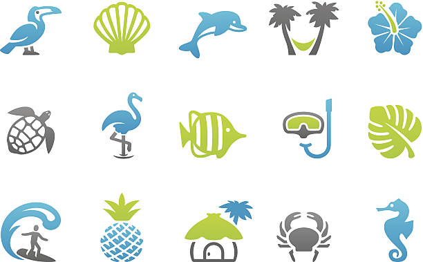 stampico icons - tropical - 蝴蝶魚 幅插畫檔、美工圖案、卡通及圖標