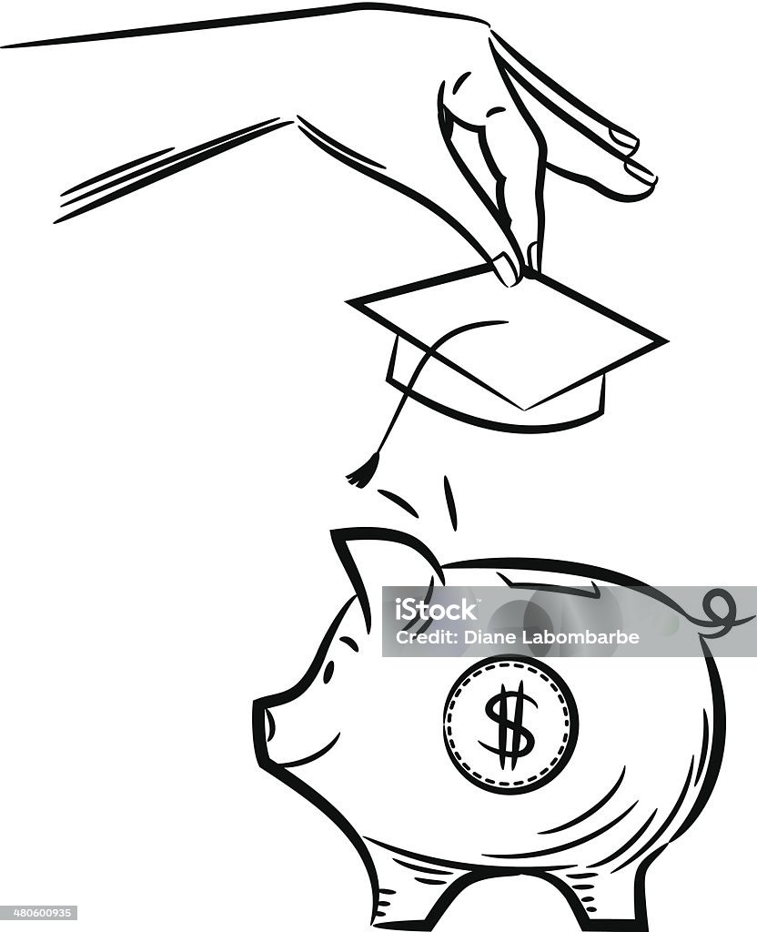 College ahorros alcancía - arte vectorial de Ahorros libre de derechos