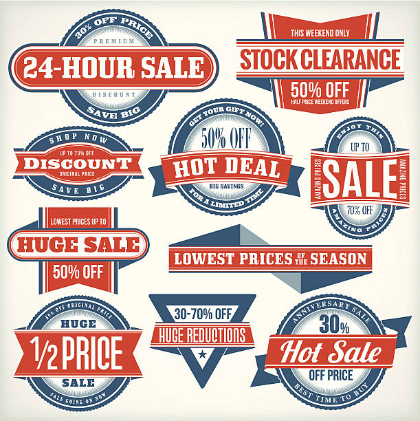 ilustrações de stock, clip art, desenhos animados e ícones de vector etiquetas de venda - seal a deal
