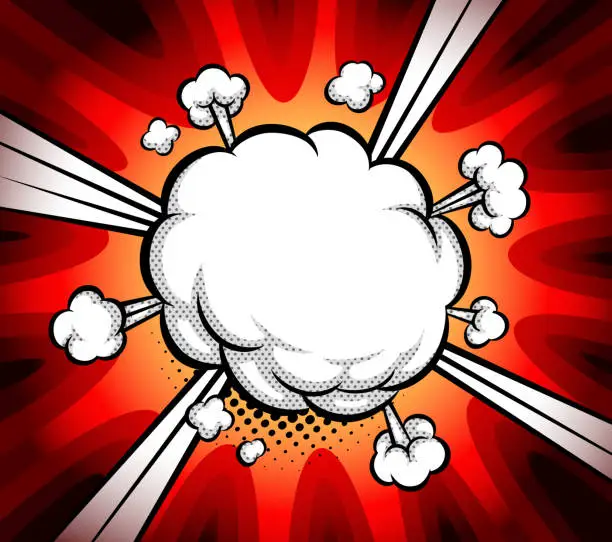 Vector illustration of boom exploding bubble