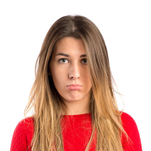 istock Sad young girl isolated over white background 480601643