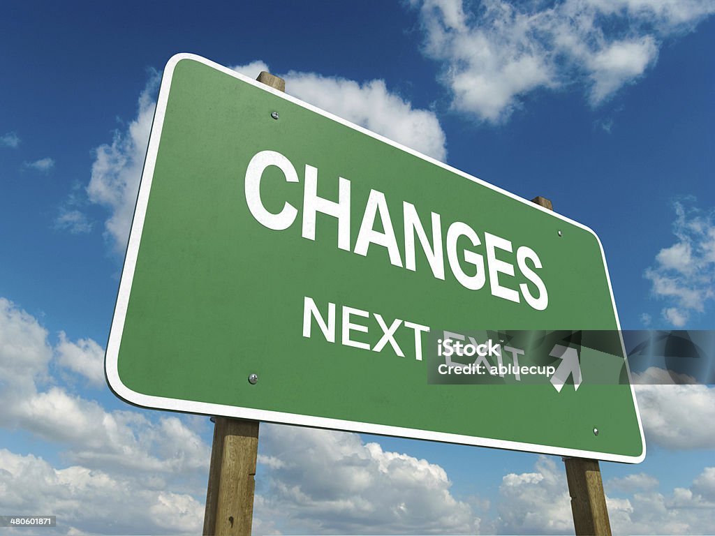 changes Road sign to changes Abstract Stock Photo