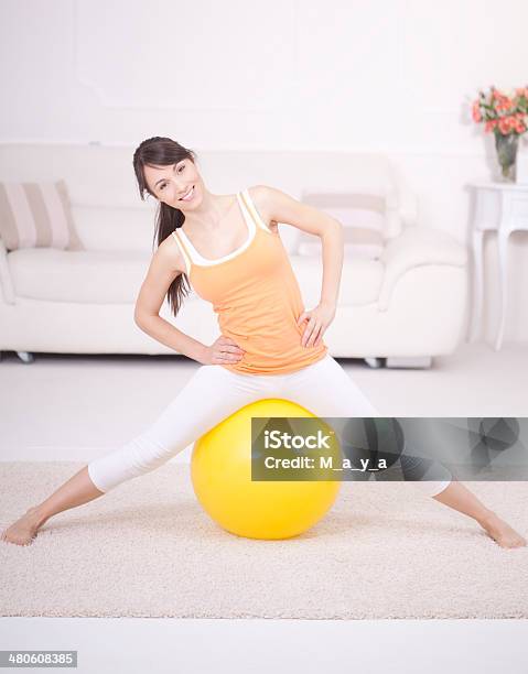 Exercise At Home Stock Photo - Download Image Now - Activity, Adult, Apartment