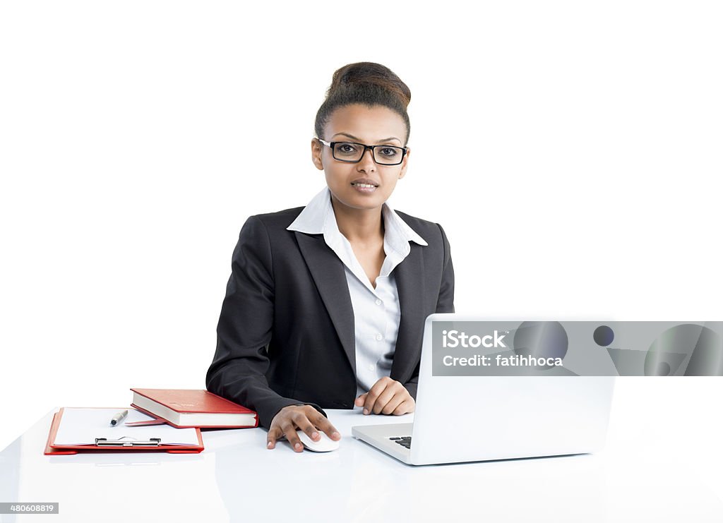 Young Businesswoman Young businesswoman working with laptop. 20-24 Years Stock Photo