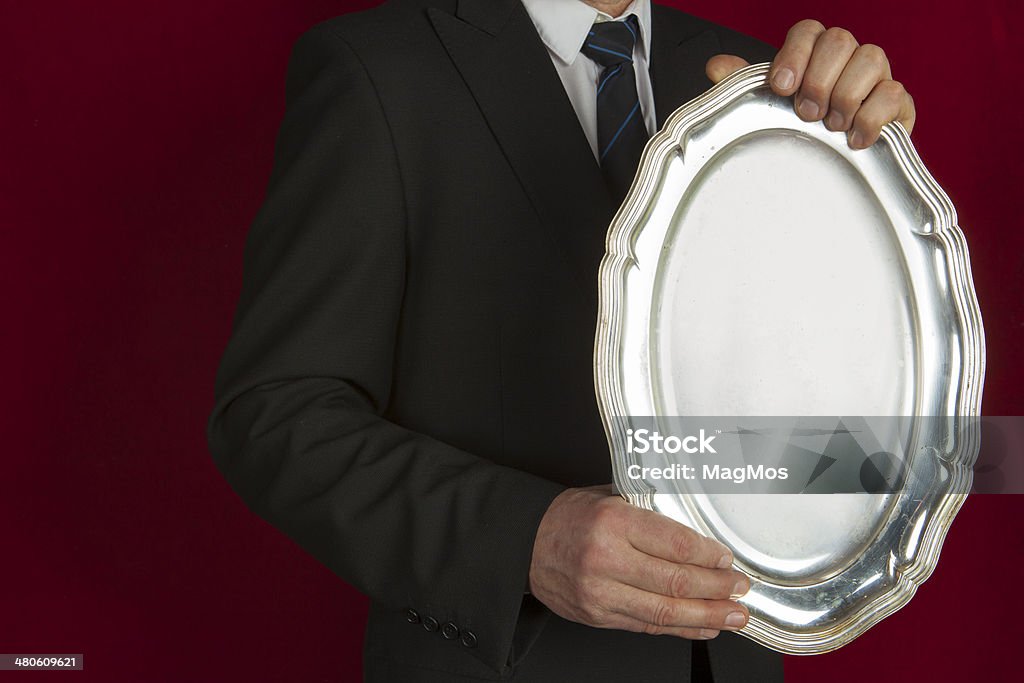 Plateau argenté dans l'ancien style - Photo de Adulte libre de droits