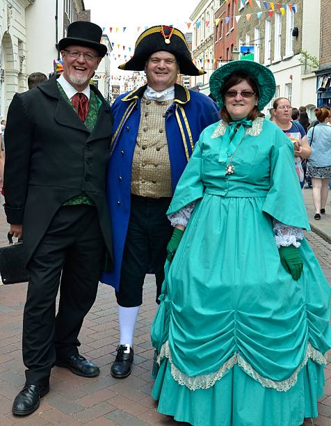 rochester, charles dickens festival - charles dickens victorian style author men imagens e fotografias de stock