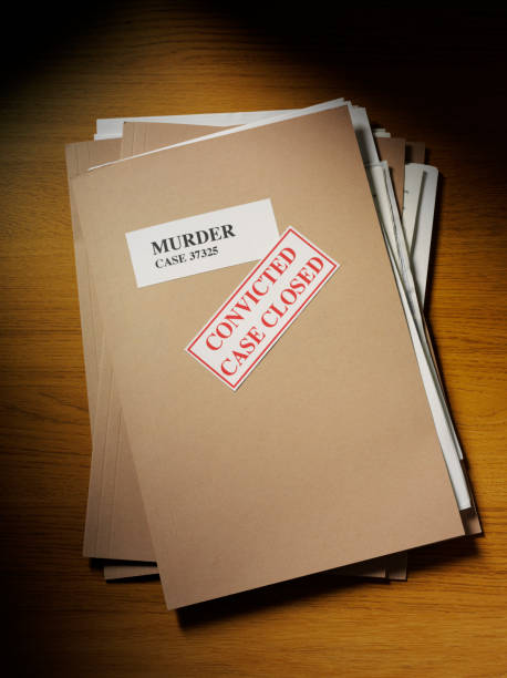 istock Murder File on the Desk, Closed Case Convicted label 480610997
