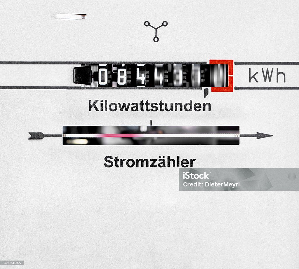 Disco de kWh medida de potência Stromzähler-corrida - Foto de stock de Alemanha royalty-free