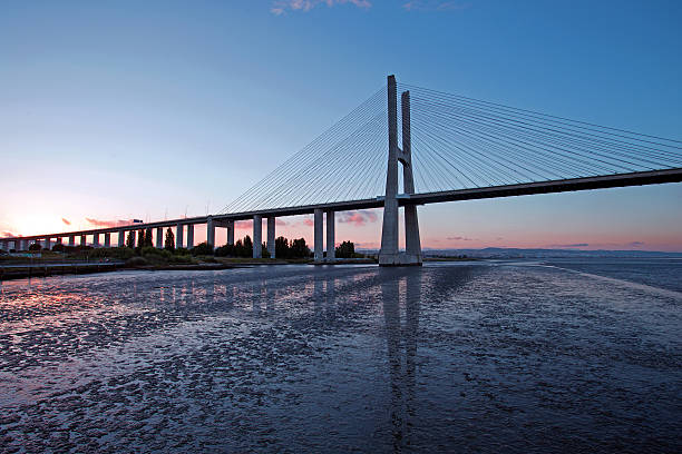 istock Vasco da Gama Bridge at sunset in Lisbon Portugal 480611396