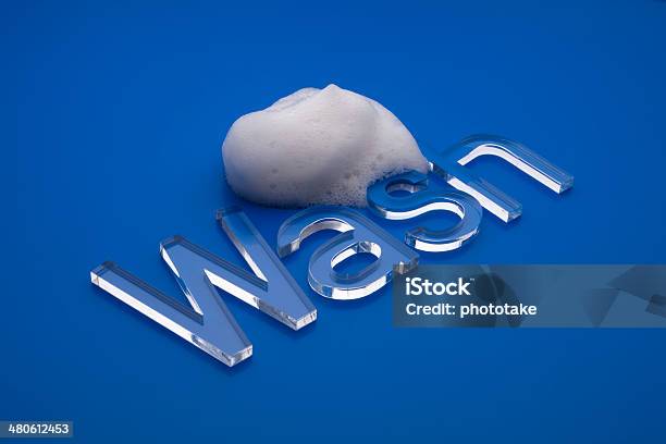 Wash Text Stock Photo - Download Image Now - Acrylic Painting, Alphabet, Blue