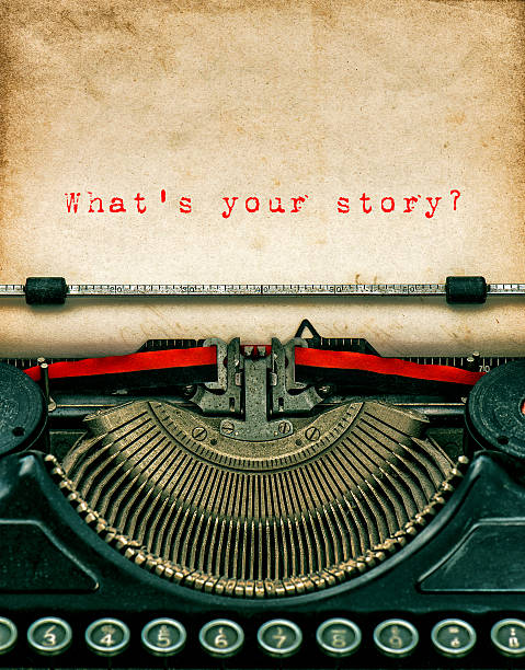 istock Vintage typewriter with textured grungy paper. Your story 480614130