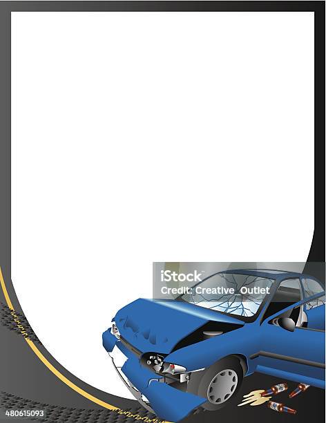 Wrecked Car Frame C Stock Illustration - Download Image Now - Border - Frame, Car, Car Accident