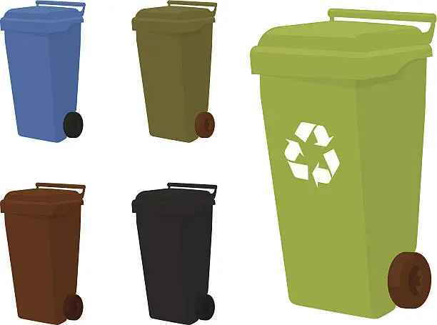 Vector illustration of Wheelie Bins