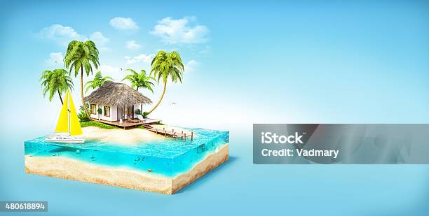 Tropical Island Stock Photo - Download Image Now - 2015, Backgrounds, Beach