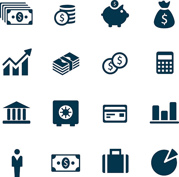 머니 아이콘 - infographic icon set finance symbol stock illustrations