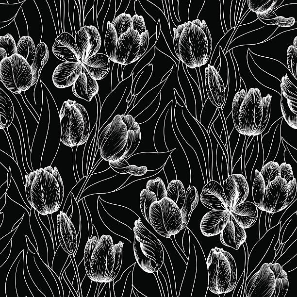 Floral ornamental wallpaper pattern vector art illustration
