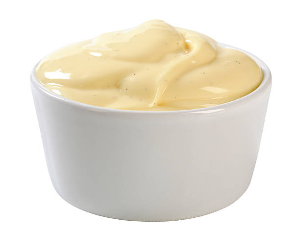 vanilla cream smooth vanilla cream in a small white bowl custard stock pictures, royalty-free photos & images