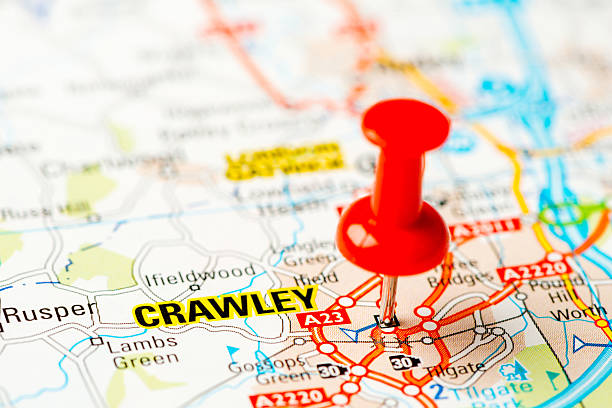 istock United Kingdom capital cities on map series: Crawley 480624381