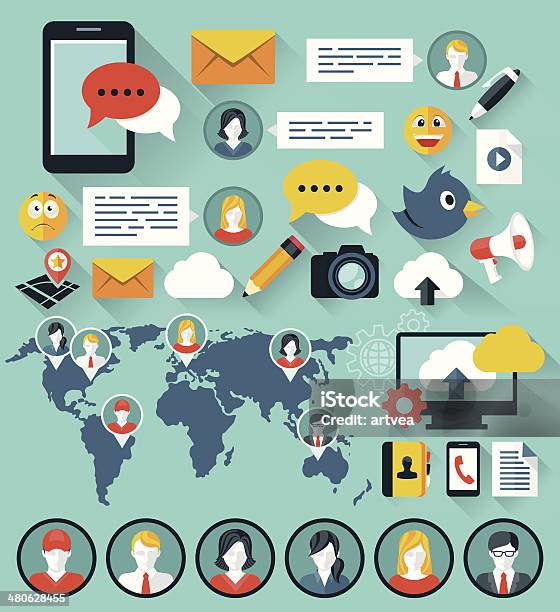 Communication Concept Stock Illustration - Download Image Now - Abstract, Advice, Blogging