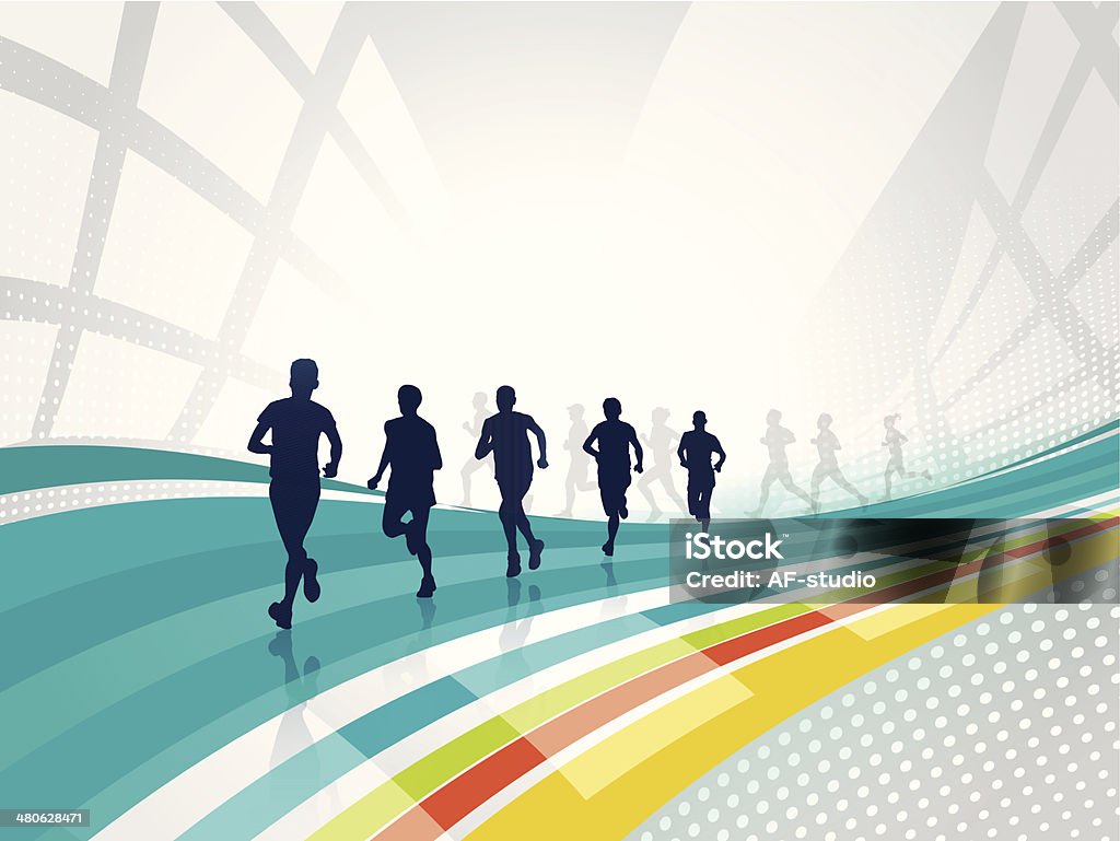 Runners Runners - group of people running on the abstract background. EPS 10 with transparency and layers. Running stock vector