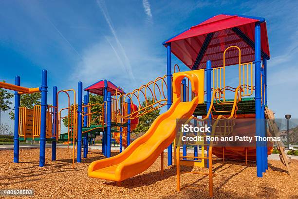 Colorful Playground Stock Photo - Download Image Now - Playground, Multi Colored, Schoolyard