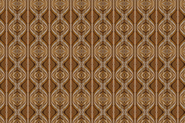 istock Carved wood wall close 480628902