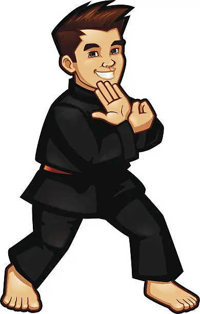 Vector illustration of Boy Silat