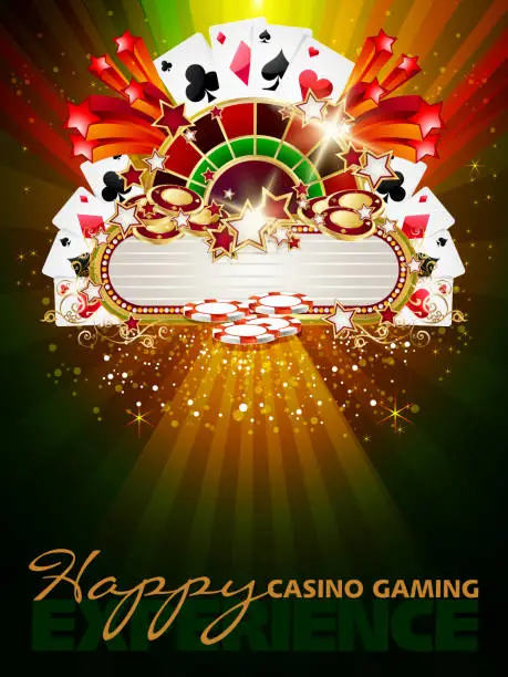 Vector illustration of Bright Casino Background with Copy Space