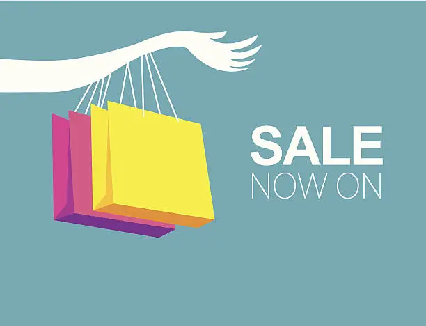 Vector illustration of SALE now on