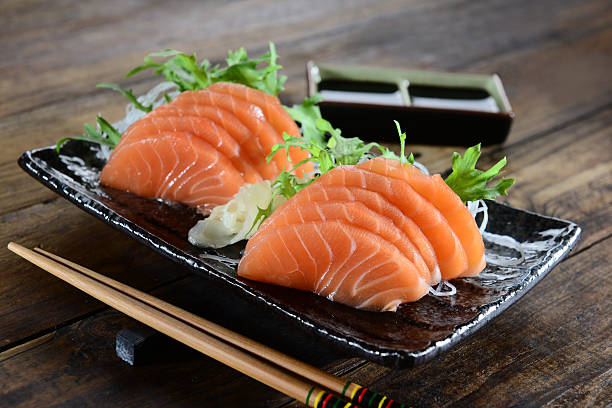 istock Japanese food - Salmon sashimi 480629295
