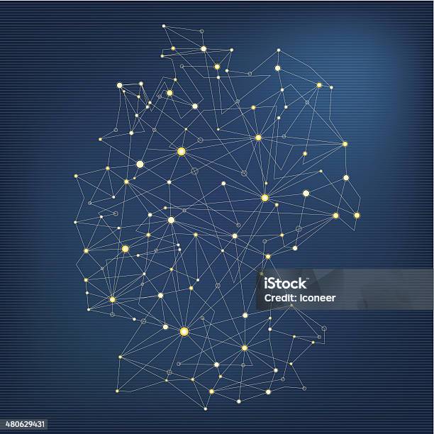 Deutschland Netzwerk Karte Dunkel Stock Vektor Art und mehr Bilder von Deutschland - Deutschland, Dunkel, Europäische Union