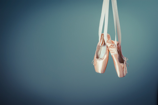 ballet slippers with ribbon hanging
