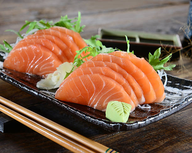 istock Japanese food - Salmon sashimi 480631163