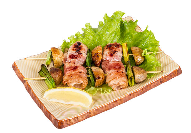 istock Bacon wrapped grilled Scallops with mushrooms and bacon 480635801