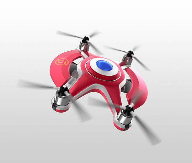 istock Wine red drone, a quadrocopter for air race 480637876