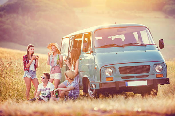 istock Young hipster friends on road trip 480638086