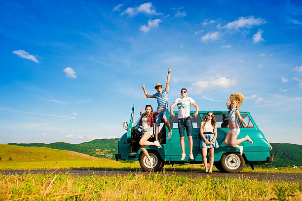 istock Young hipster friends on road trip 480638096