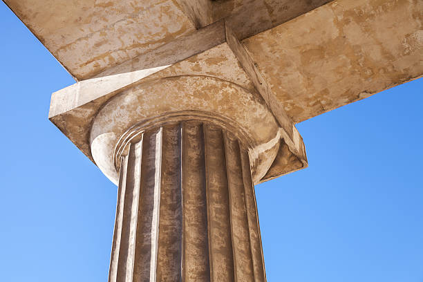 istock Classical Doric order fragment with upper part of column 480639579