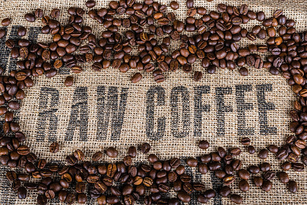 コーヒーのテーマ - coffee bean cafe burlap sack burlap ストックフォトと画像