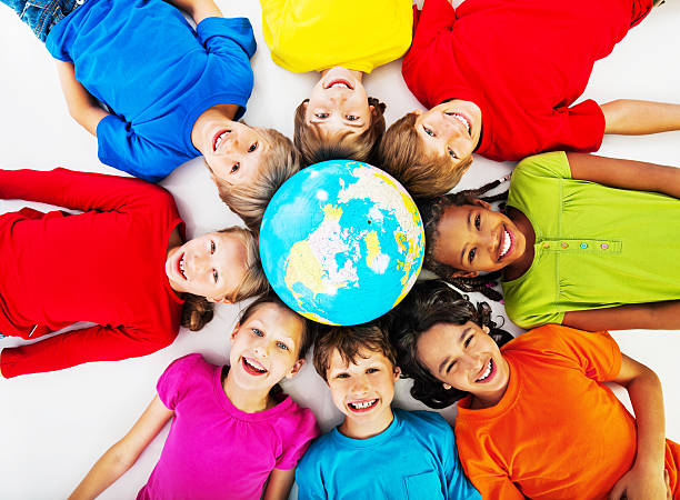 istock Cute children and the globe. 480640829