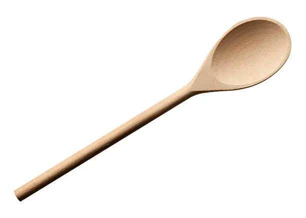 Wooden spoon.  Photo in high resolution with clipping path.