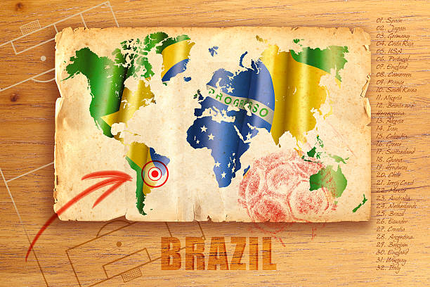 Brazil highlighted on World map Wallpaper