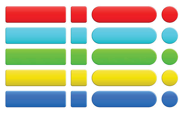 satz von leere bunte internet-knöpfen - keypad stock-grafiken, -clipart, -cartoons und -symbole