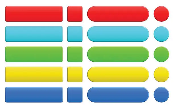 Vector illustration of set of blank colorful internet buttons