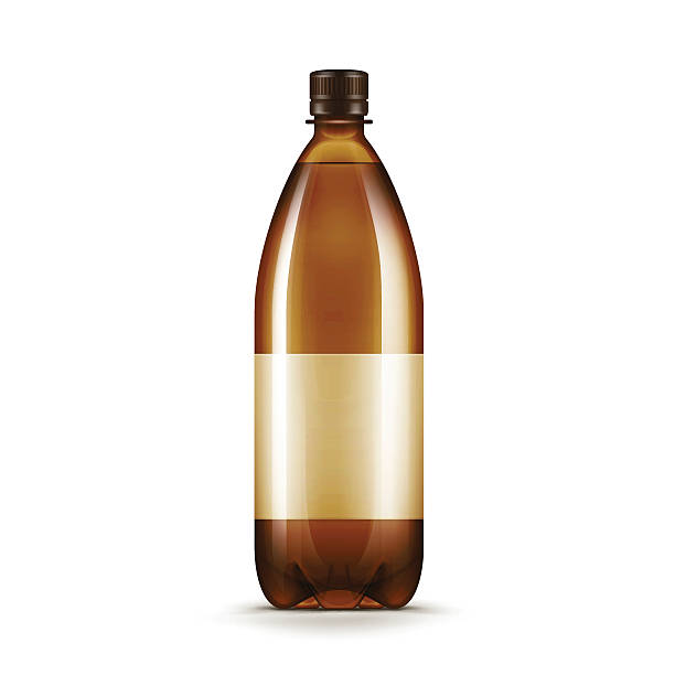 Vector Blank Brown Plastic Water Beer  Bottle Isolated Vector Blank Brown Plastic Water Beer Kvass Bottle Isolated on White Background kvass stock illustrations